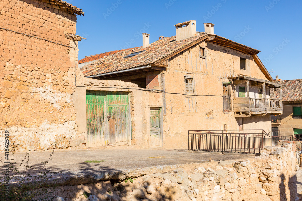 a street with traditional architecture in Langa de Duero, province of Soria, Castile and Leon, Spain a street with traditional architecture in Langa de Duero, province of Soria, Castile and Leon, Spain