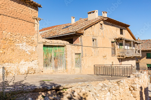 a street with traditional architecture in Langa de Duero, province of Soria, Castile and Leon, Spain © Jorge Anastacio