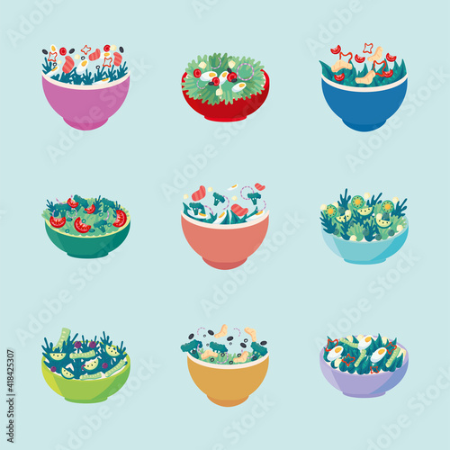 fresh salads bowls