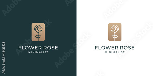 Luxury rose flower logo design inspiration