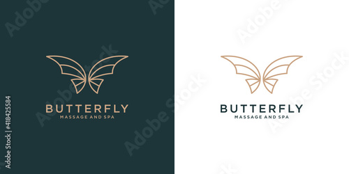 Luxury Butterfly logo design icon