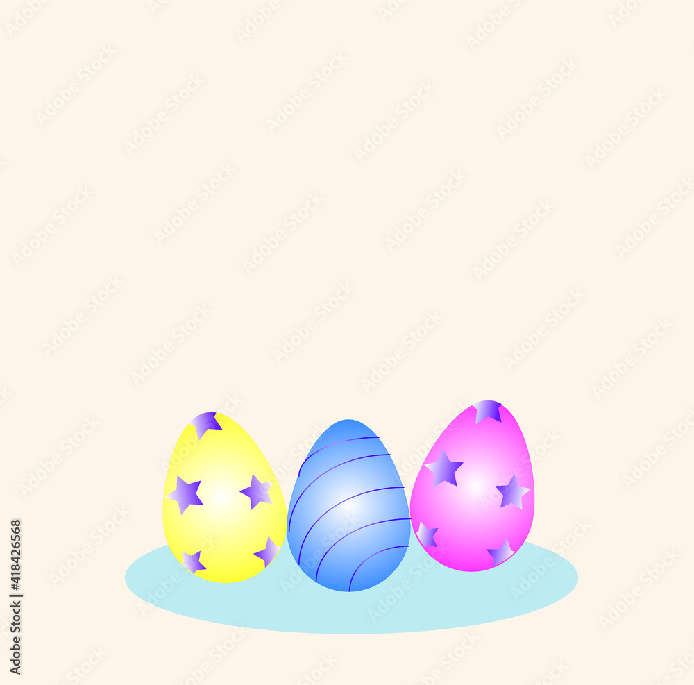 bright colorful Easter eggs isolated on fashionable beige background design template for greeting cards, invitations, banners bright colorful Easter eggs isolated on fashionable beige background design template for greeting cards, invitations, banners