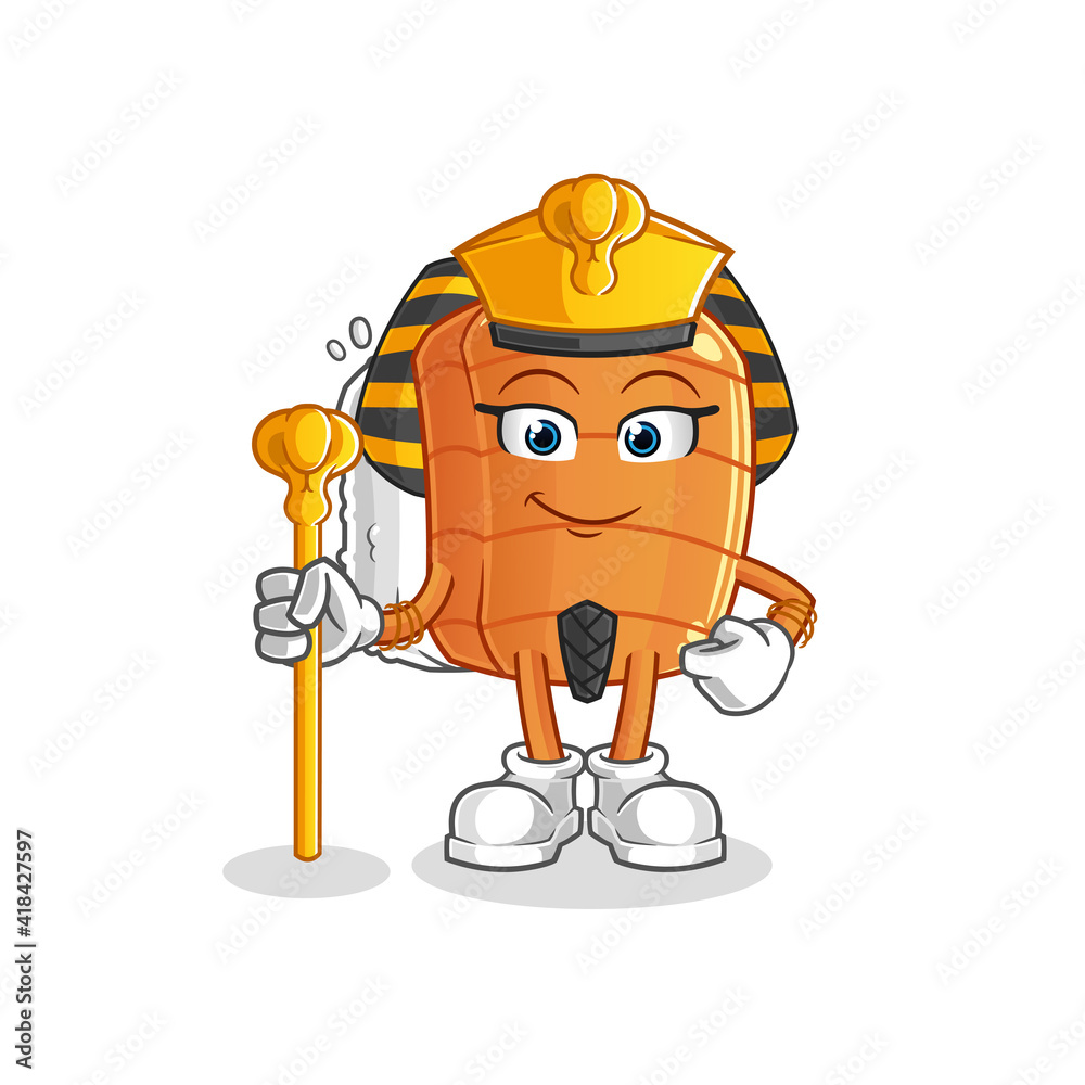 sushi ancient egypt cartoon. cartoon mascot vector sushi ancient egypt cartoon. cartoon mascot vector