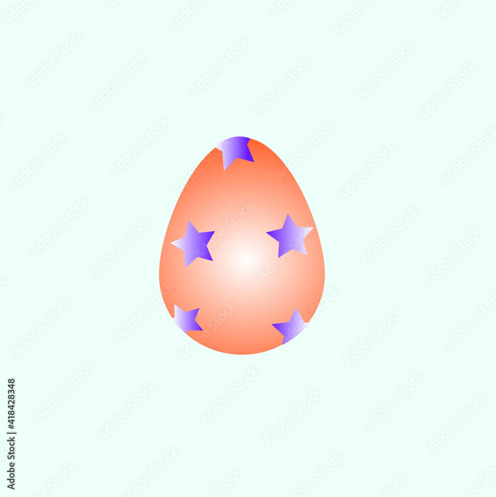 a beautiful Easter egg with star patterns is isolated on a light blue background a beautiful Easter egg with star patterns is isolated on a light blue background