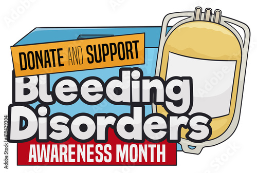 Cryoprecipitate Promoting Donation and Support during Bleeding Disorders Month, Vector Illustration