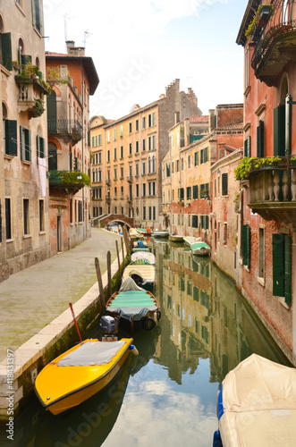 Narrow and picturesque canals of Venice.