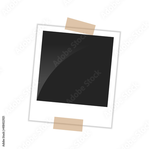 Polaroid photo frame vector isolated.