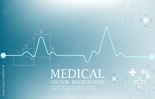 ECG heartbeat medical vector wallpaper template