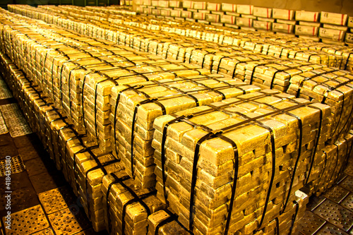 Bild auf Leinwand a lot of gold bars