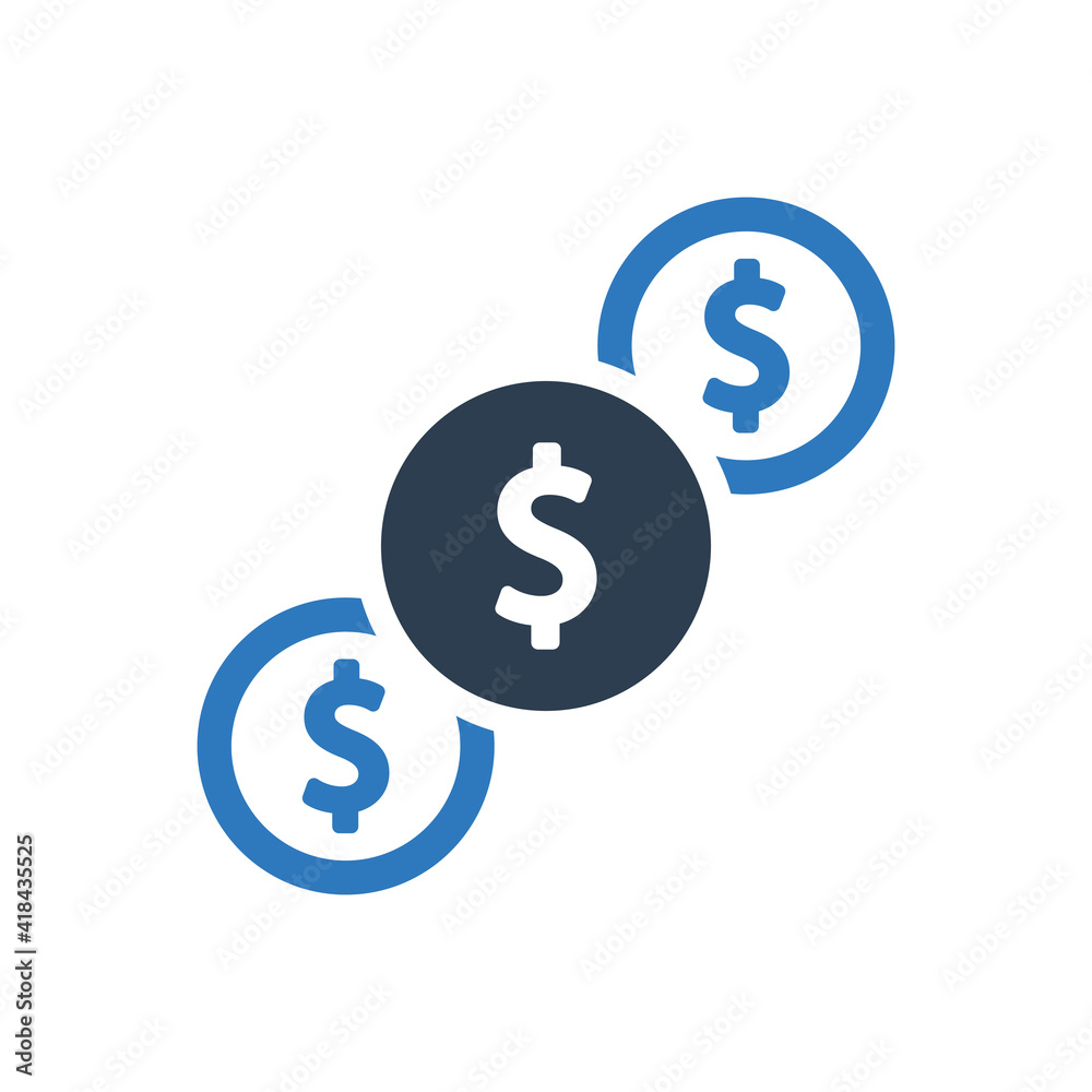 Coin Currency Icon - Dollar Money Sign Symbol Coin Currency Icon - Dollar Money Sign Symbol