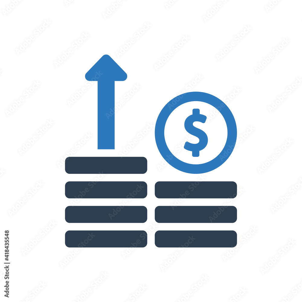 income Growing Icon - Raising Profit Icon - Financial increase icon income Growing Icon - Raising Profit Icon - Financial increase icon