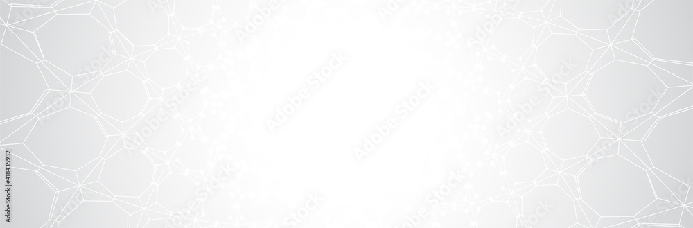 Abstract White Grey background. 3d line structure. Technology vector illustration