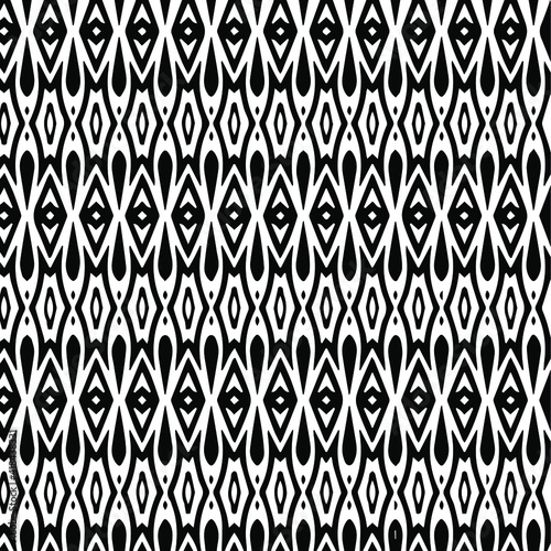 Geometric vector pattern with triangular elements. Seamless abstract ornament for wallpapers and backgrounds. Black and white patterns..