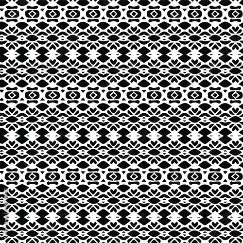 Geometric vector pattern with triangular elements. Seamless abstract ornament for wallpapers and backgrounds. Black and white patterns..