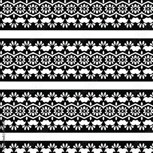 Geometric vector pattern with triangular elements. Seamless abstract ornament for wallpapers and backgrounds. Black and white patterns..