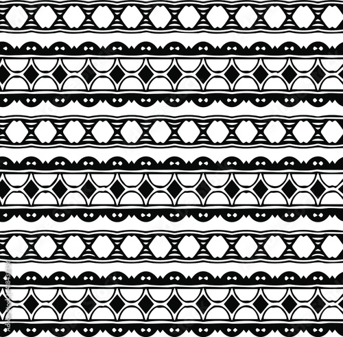 Geometric vector pattern with triangular elements. Seamless abstract ornament for wallpapers and backgrounds. Black and white patterns..