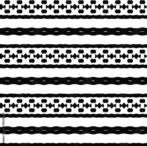 Geometric vector pattern with triangular elements. Seamless abstract ornament for wallpapers and backgrounds. Black and white patterns..