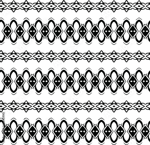 Geometric vector pattern with triangular elements. Seamless abstract ornament for wallpapers and backgrounds. Black and white patterns..