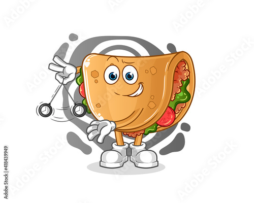 burrito hypnotizing cartoon. cartoon mascot vector