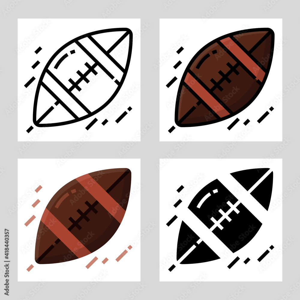 rugby icon vector design in filled, thin line, outline and flat style. rugby icon vector design in filled, thin line, outline and flat style.