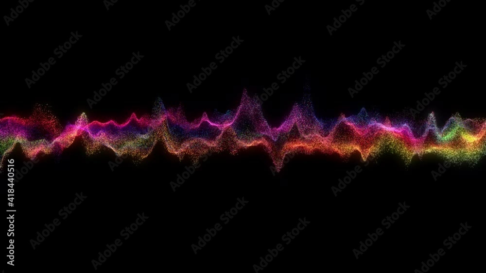 Animation. Abstract glowing lines background. Wavy form neon line structure. Futuristic orange,purple,red colors. Technology concept. Global network conncetion. Isolated on black. 4K Motion graphic