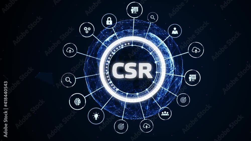 The concept of business, technology, the Internet and the network. virtual screen of the future and sees the inscription: CSR The concept of business, technology, the Internet and the network. virtual screen of the future and sees the inscription: CSR