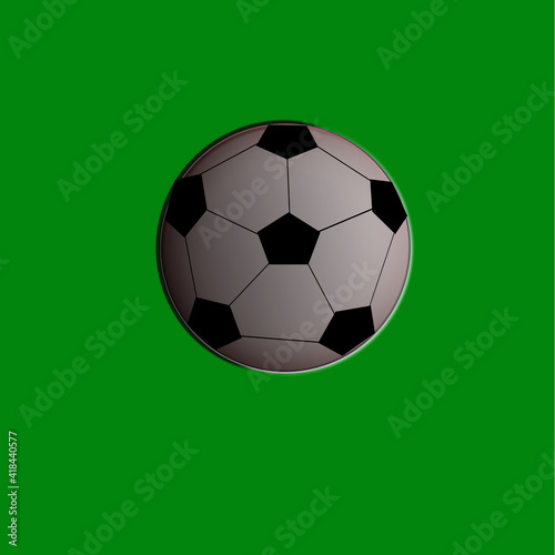 3D illustration  ball on green background.