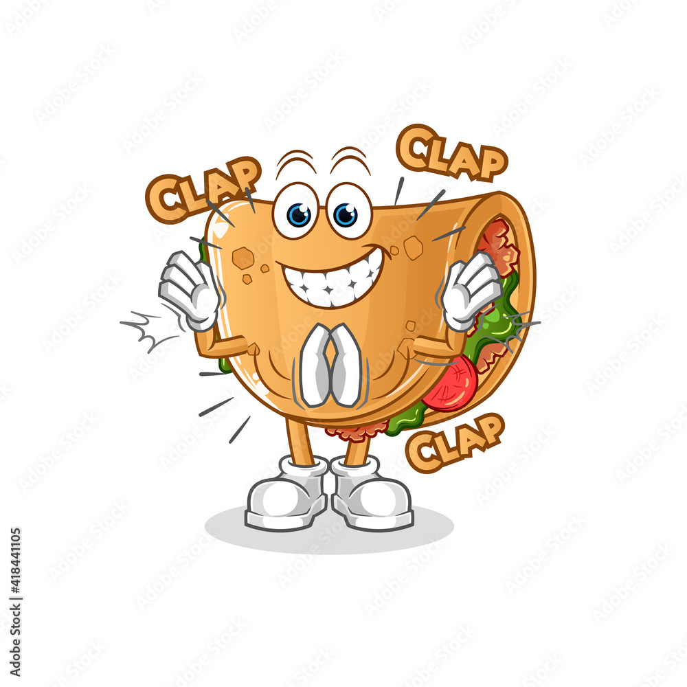 burrito applause illustration. character vector