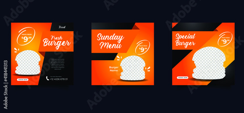 Food and Culinary social media promotion template collection