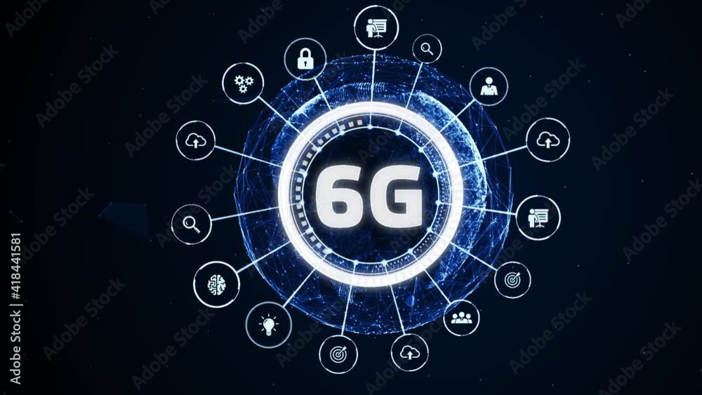 The concept of 6G network, high-speed mobile Internet, new generation networks. Business, modern technology, internet and networking concept. The concept of 6G network, high-speed mobile Internet, new generation networks. Business, modern technology, internet and networking concept.