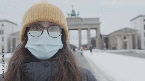 Woman Facemask Brandenburger Tor