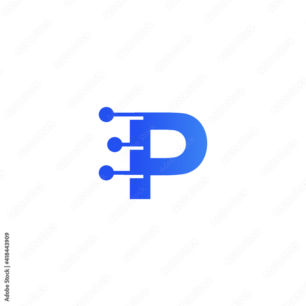Letter p tech logo Letter p tech logo