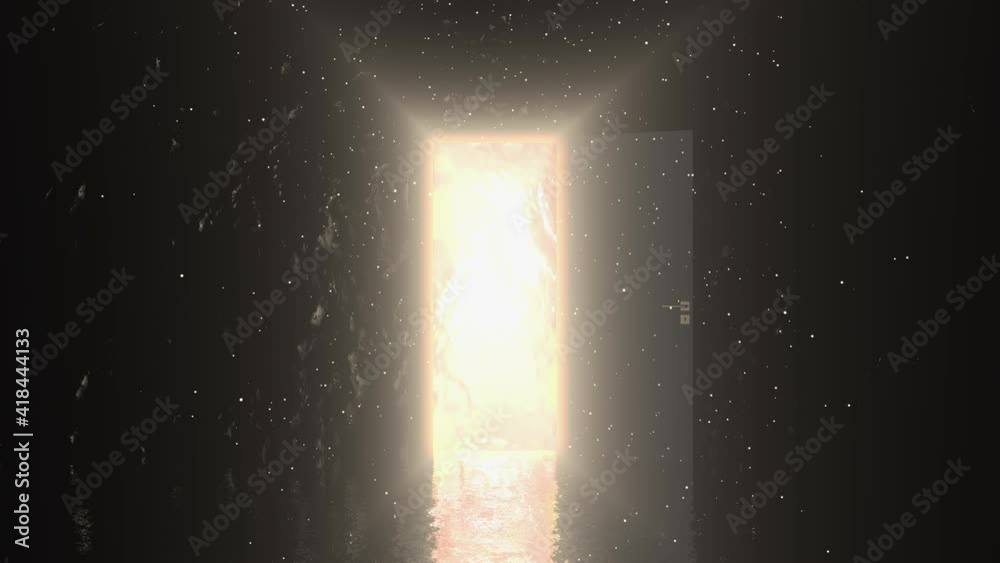 A portal to another world. The door that opens the passage to hell. Intro transition in a futuristic style.