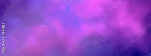 Fototapeta Naklejka Na Ścianę i Meble -  violet magenta pink abstract sky background with paint spots. Backdrop for postcards, brochures, banners, flyers, invitations, etc.
