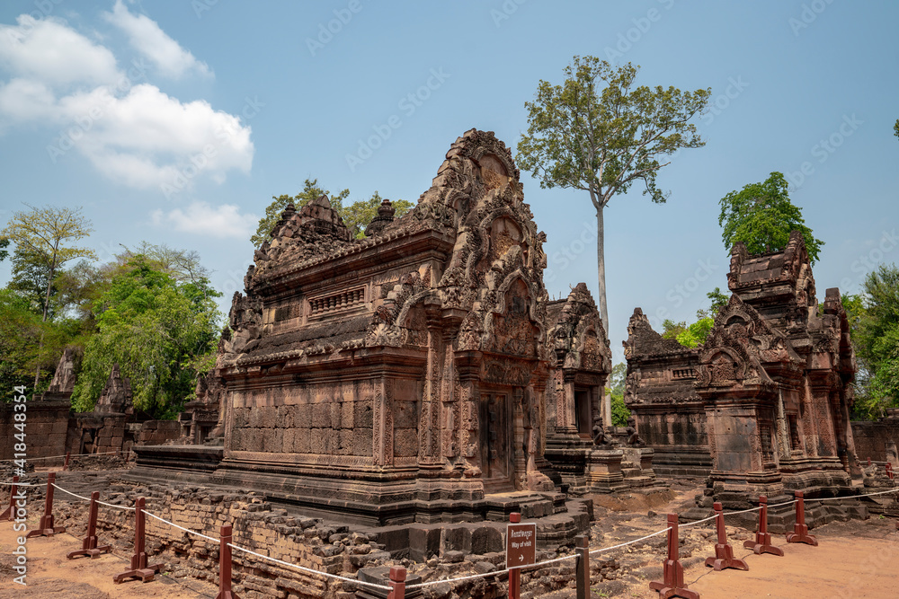 Banteay Srei Temple is an ancient temple in archaeological site in Cambodia. Banteay Srei Temple is an ancient temple in archaeological site in Cambodia.
