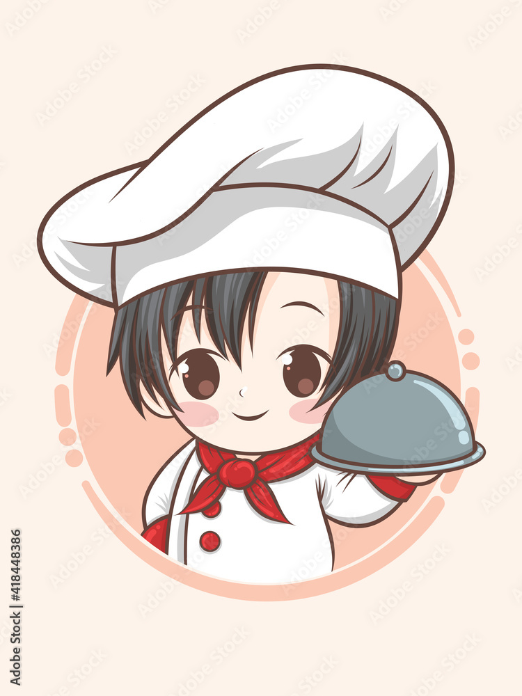 cute chef boy - cartoon art illustration (mascot) cute chef boy - cartoon art illustration (mascot)