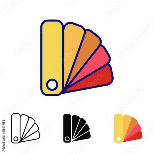 Pantone color icon in different style. Colored and black Pantone vector icons designed in filled outline, line, glyph and solid style. Vector illustration isolated on white background. EPS 10