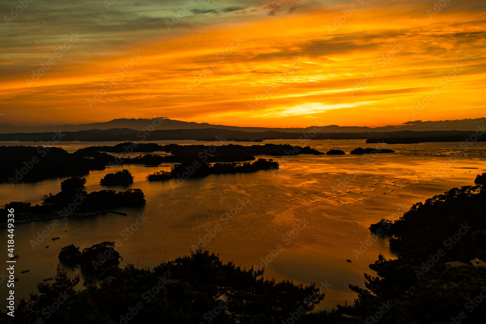 Fototapeta premium 松島 夕焼け 大高森