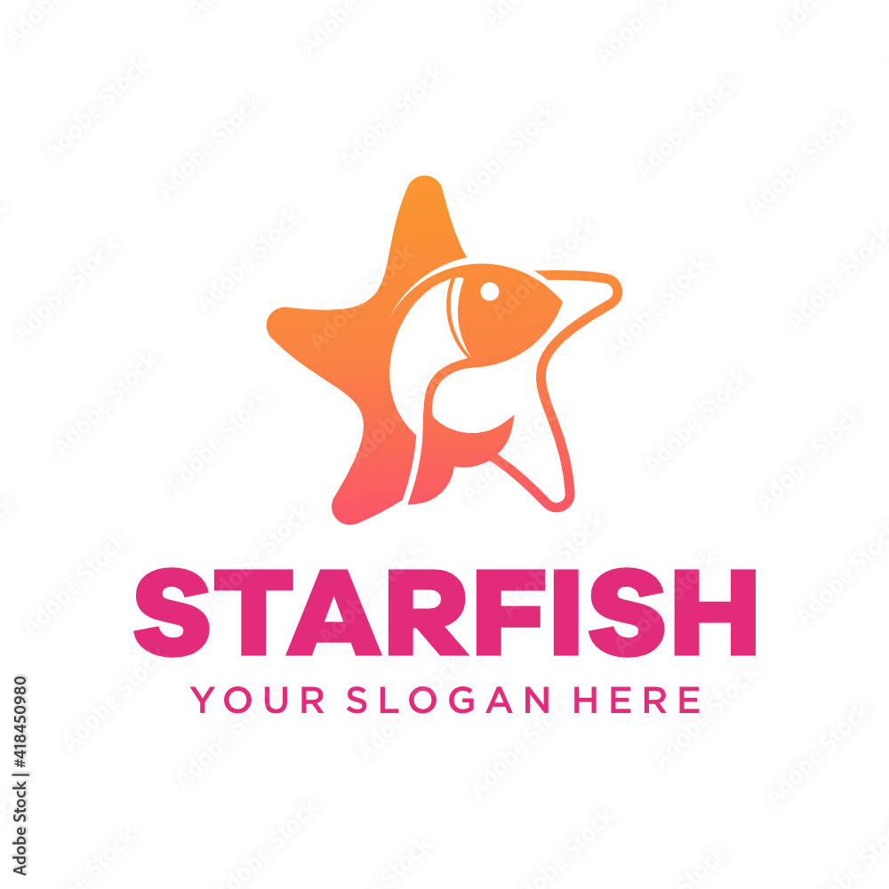 Unique fun star fish logo design Unique fun star fish logo design