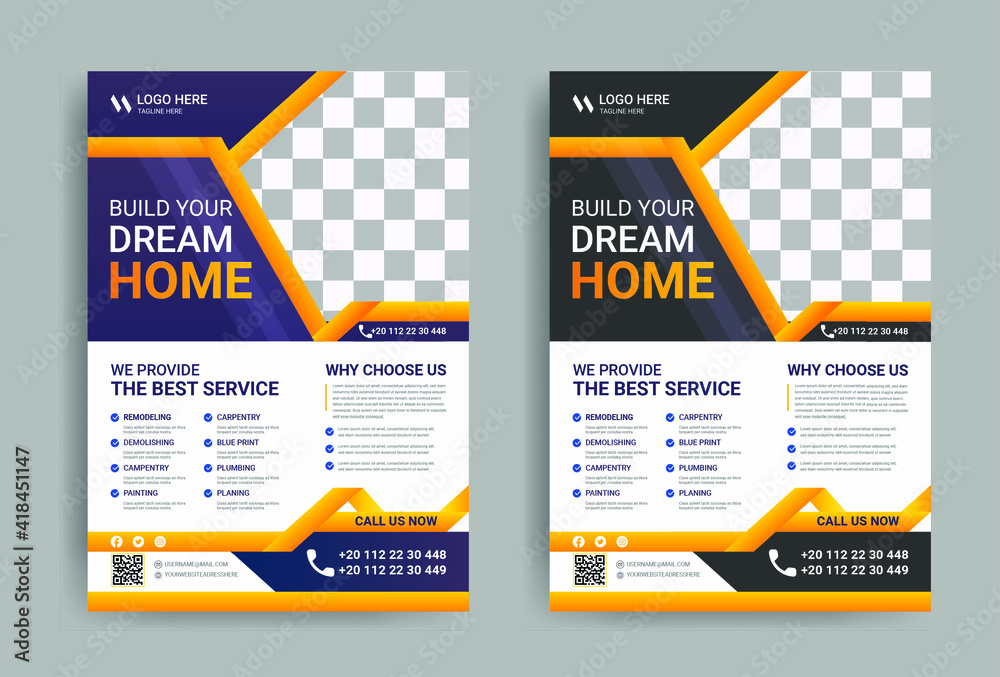 Construction Business Corporate Flyer Design Construction Flyer 