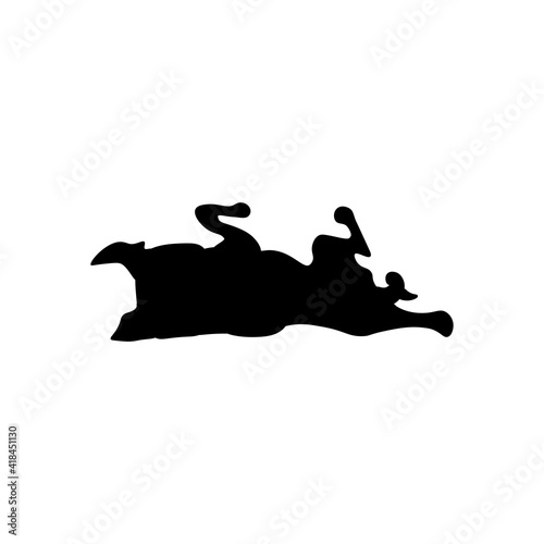 Pug dog silhouette cute animal vector illustration