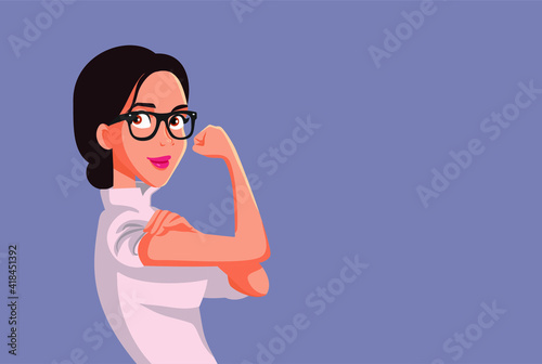 Smart Strong Independent Woman Vector Illustration