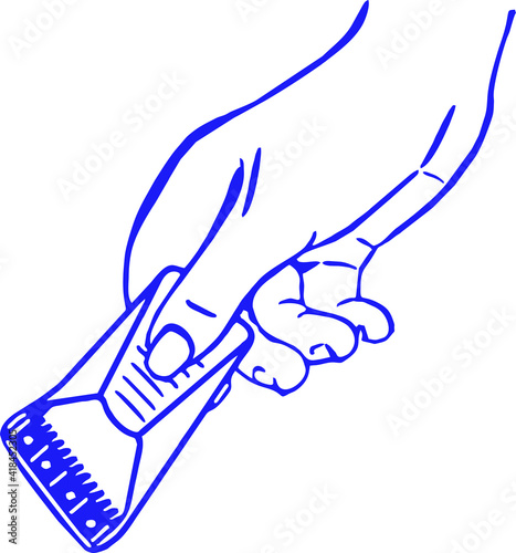 Disposable Surgical Skin Prep Blade with hand drawing vector