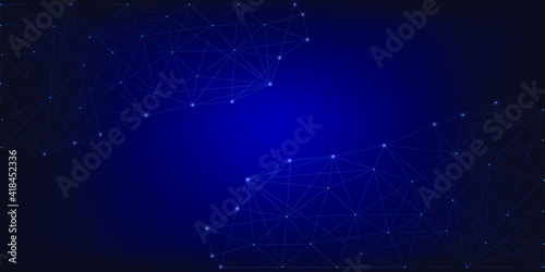 Geometric Graphic Connection Background. Lines Dots Vector Illustration. Futuristic Digital Network Concept
