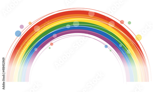 Decorative rainbow image. Concept of gay pride, LGBTQ, love and peace. Vector illustration isolated on white background.