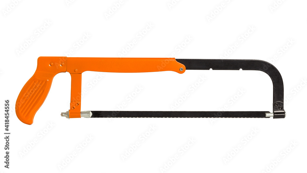 Φωτογραφία hacksaw manaul or Hand hacksaw isolated on white background