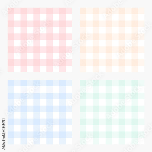 Geometric pastel seamless fabric pattern vector background design set