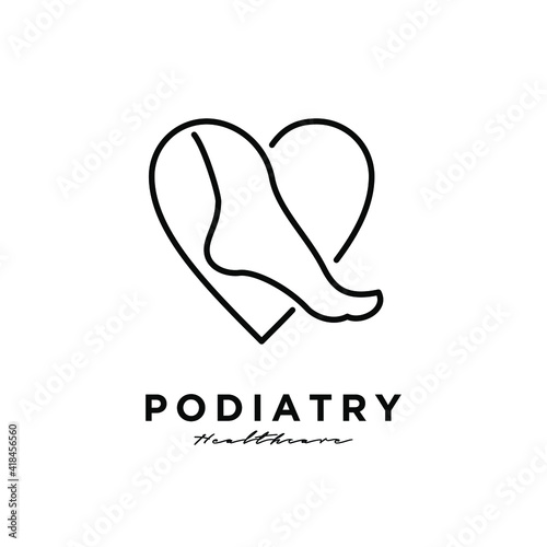 ankle foot podiatry health care line logo icon design