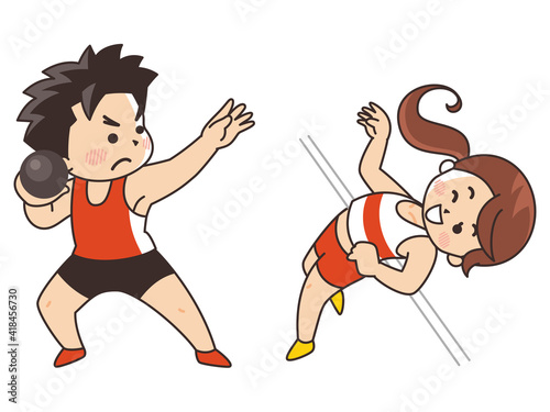 陸上競技　砲丸投　走高跳　スポーツ　部活動
