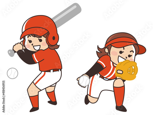 女子ソフトボール選手　スポーツ　部活動
